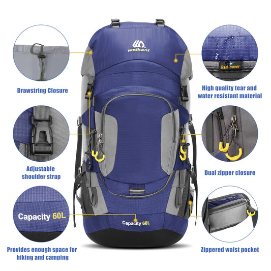 LIXADA 60L Waterproof Hiking Backpack – Versatile Outdoor Adventure Gear image 1