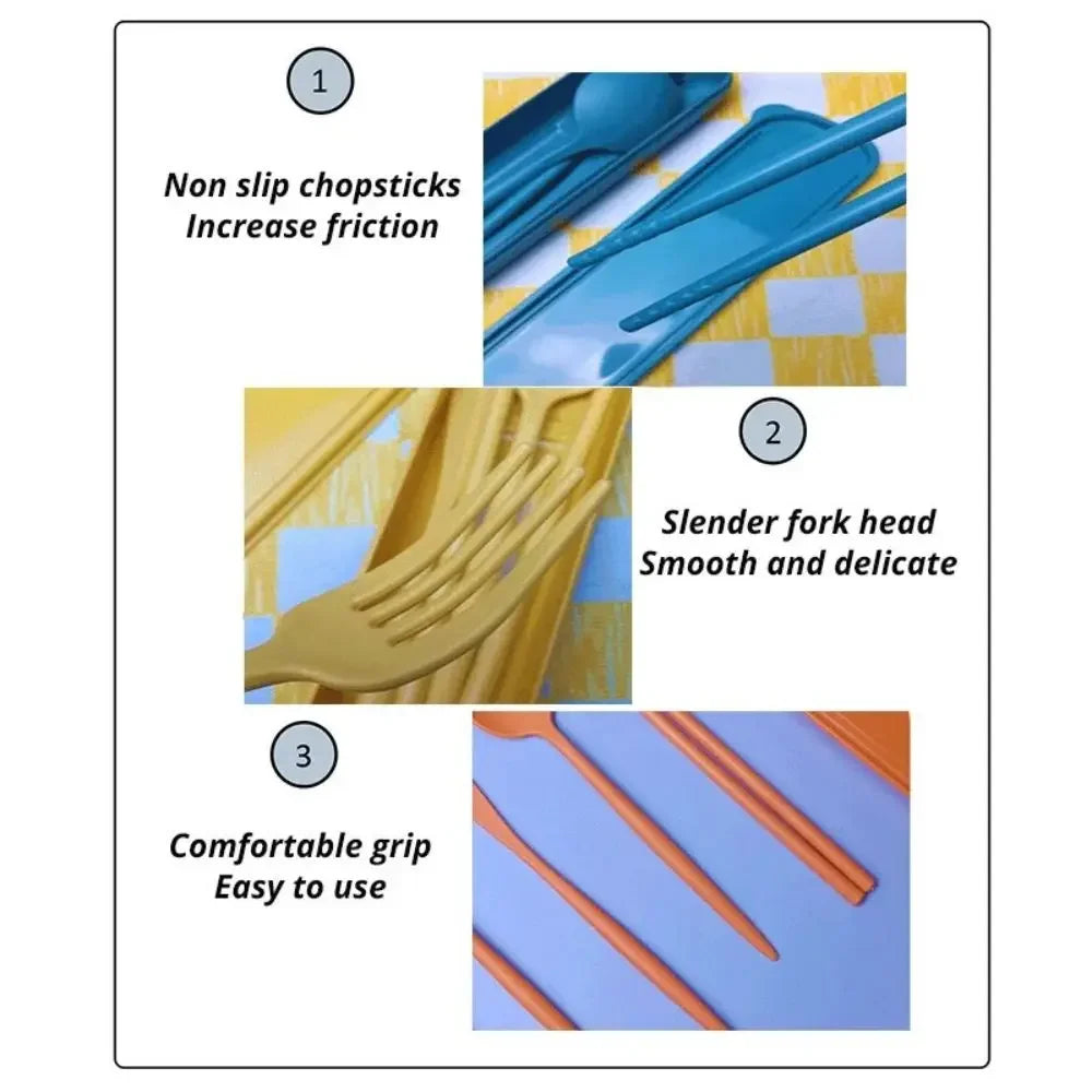 [Hot Sales] Eco-Friendly Wheat Straw Cutlery Set – Portable 4-Piece Utensils image 3