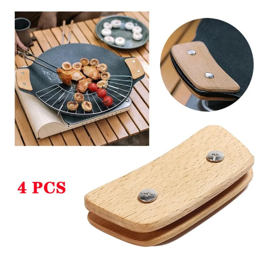 Wooden BBQ Pan Handle – Heat Resistant Insulated Grip Replacement image 0