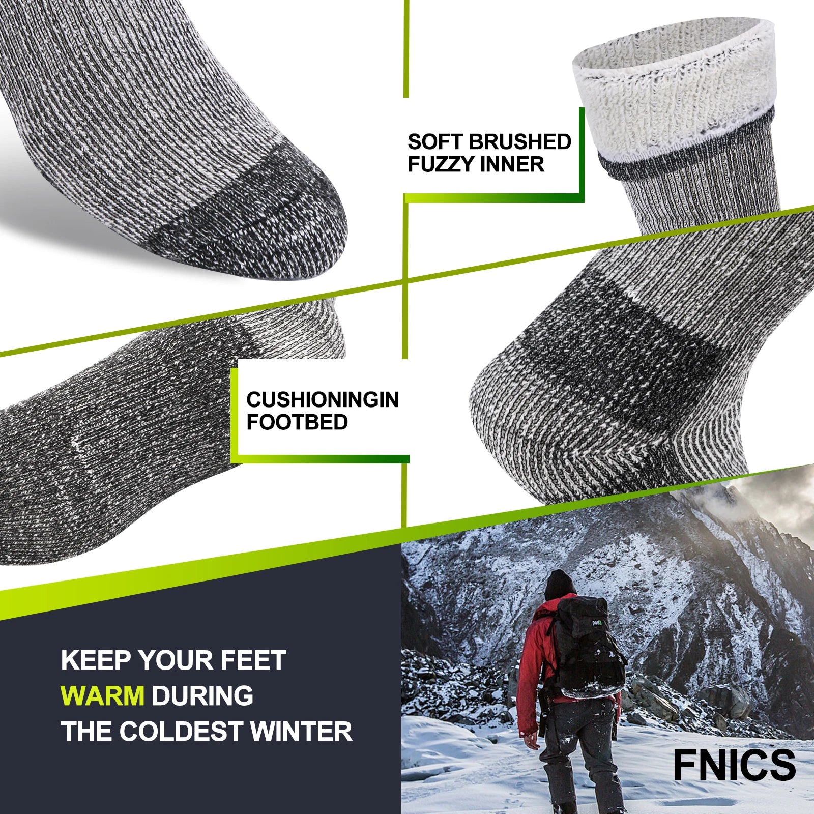 Merino Wool Crew Socks – Ultimate Warmth for Winter Activities image 3
