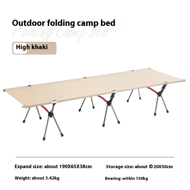 Lohascamping 90cm Widen Ultralight Folding Camping Cot – Portable and Versatile - 3 leg cot khaki 65cm image