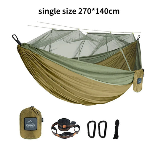 Portable Nylon Camping Hammock with Mosquito Net – Single &amp; Double Size image 14