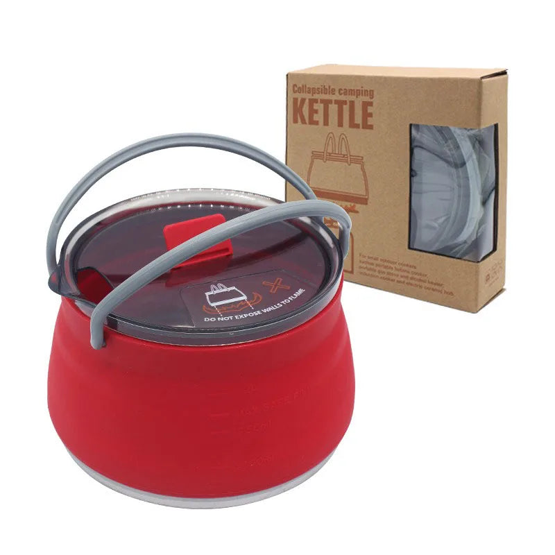 Collapsible Water Bottle Canteen – Perfect for Biking, Hiking &amp; Travel - Red image