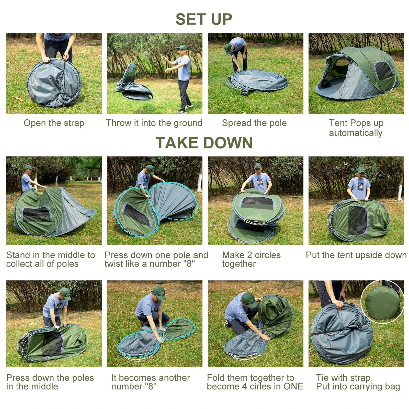 Outdoor Adventure Made Easy: 3-4 Person Automatic Pop Up Tent image 5