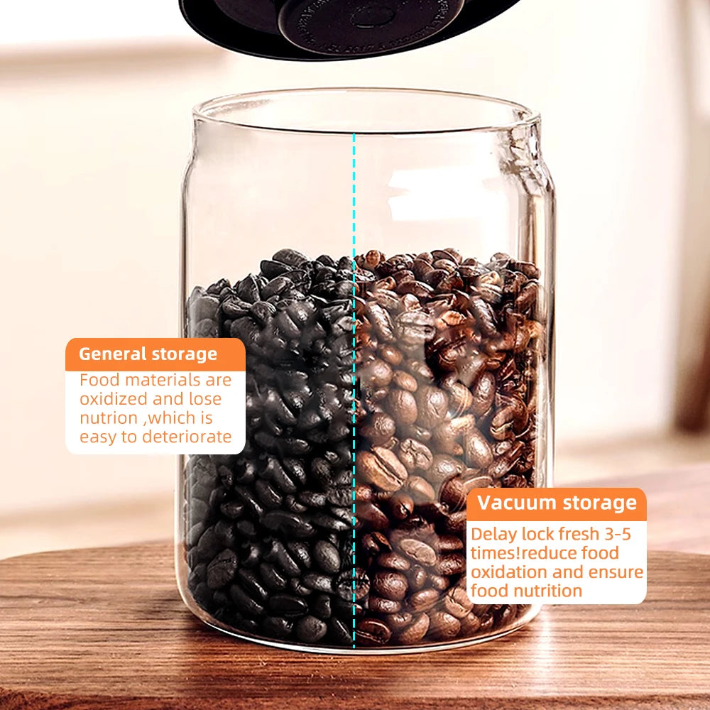 Vacuum Sealed Jar for Fresh Coffee Bean Storage – Kitchen Essential image 3