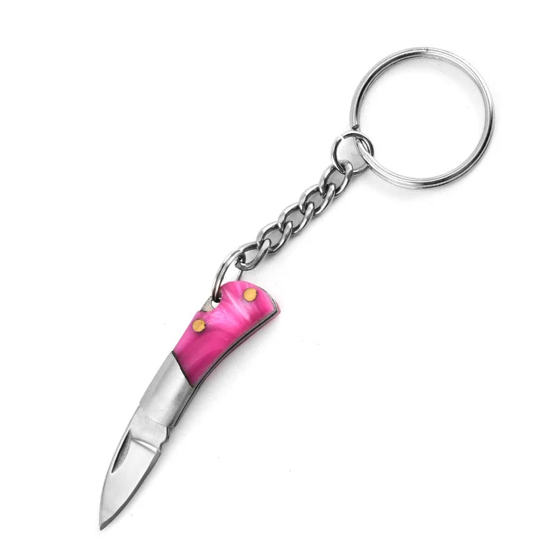 Stainless Steel Mini Mountain Axe – Compact Outdoor Camping Knife - Pink Acrylic image