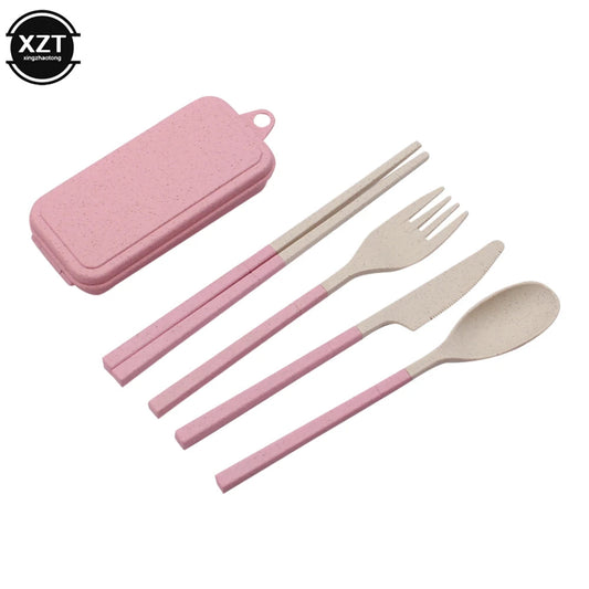 Foldable Wheat Straw Cutlery Set – Eco-friendly Travel Dinnerware image 9