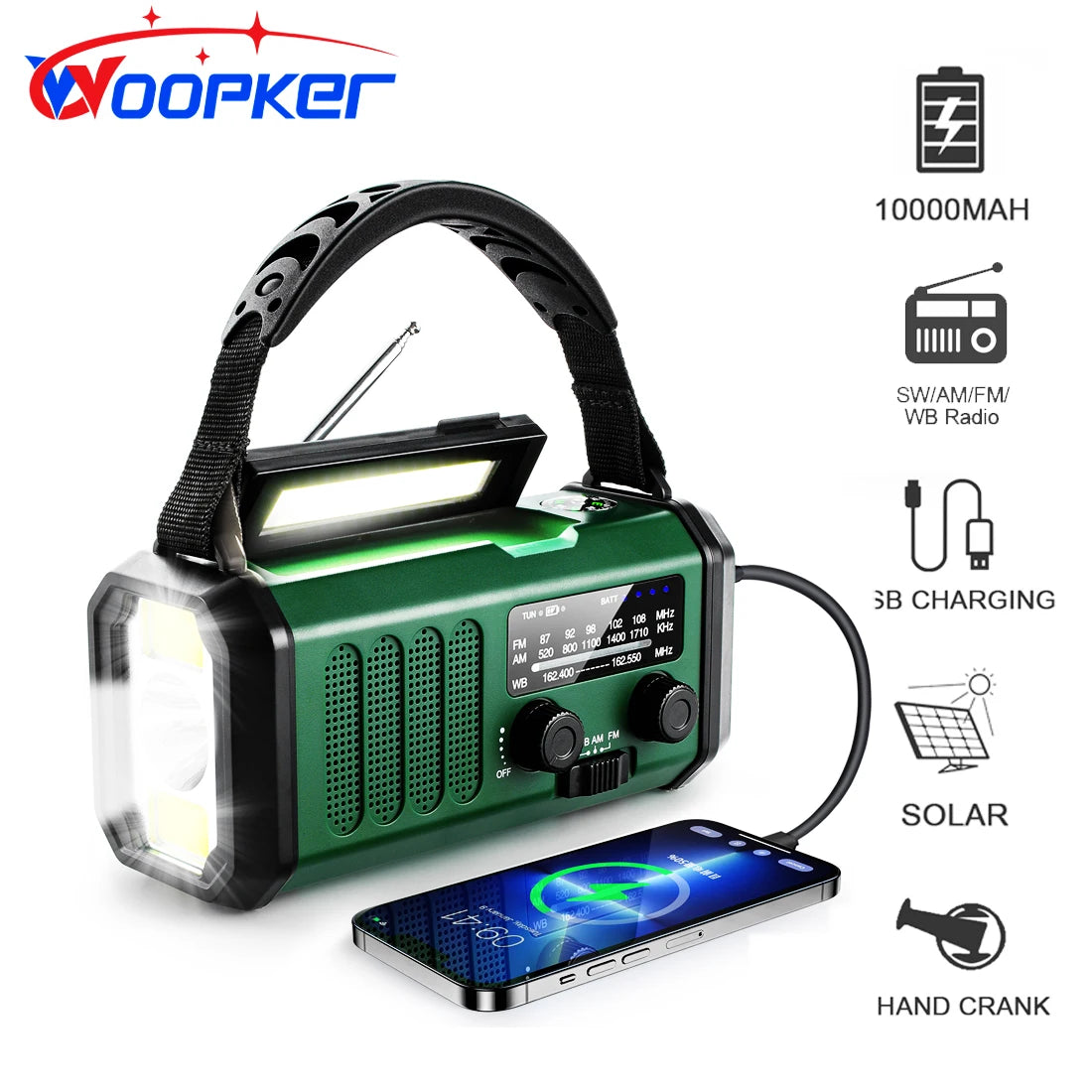 Woopker Radio E30 – Versatile Emergency Companion with 10000mAh Power Bank image 0