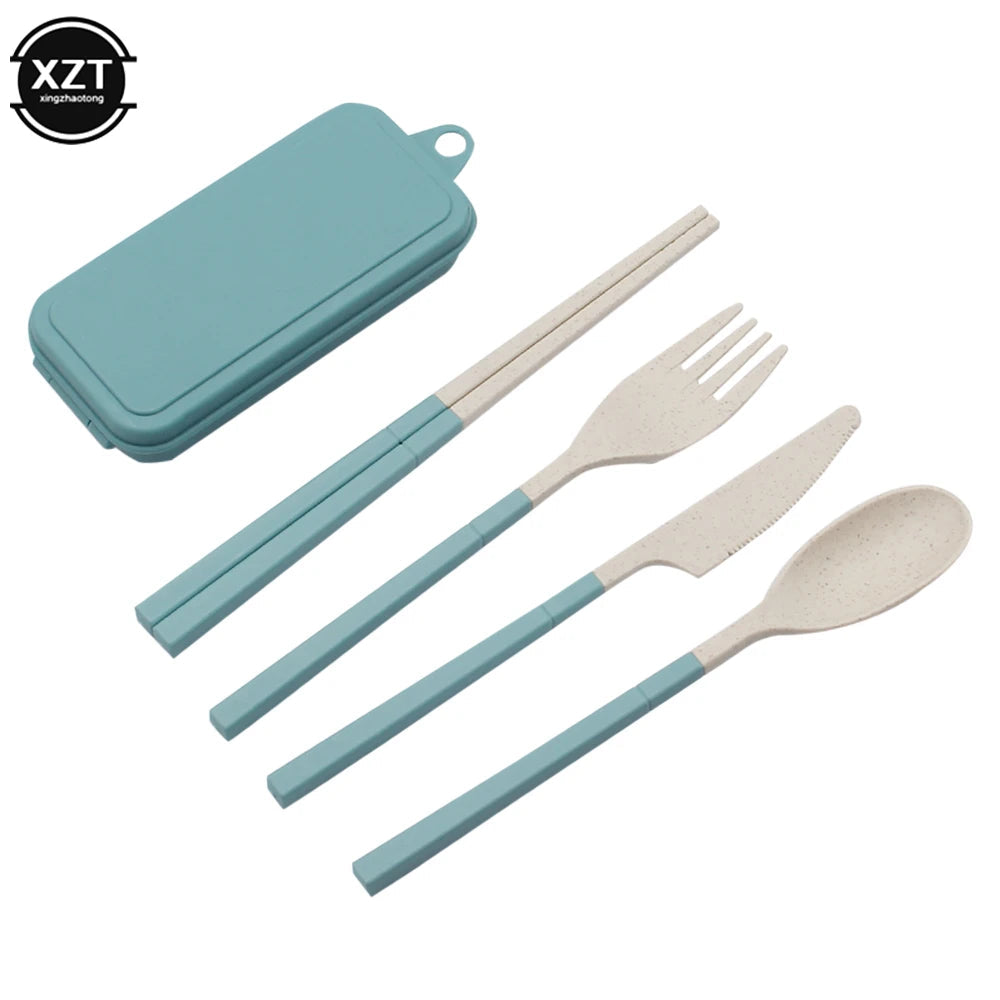 Foldable Wheat Straw Cutlery Set – Eco-friendly Travel Dinnerware image 7