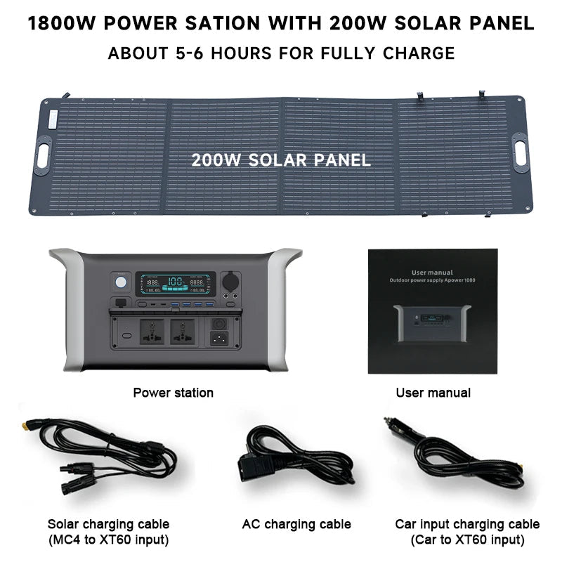 Portable Power Station – 1000W/2000W Solar Generator for Camping image 8