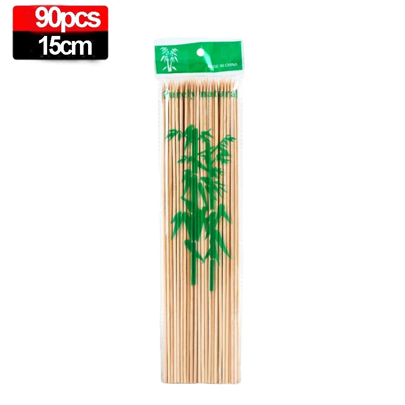 Premium Bamboo Skewer Sticks – Perfect for Parties and Barbecues - 15cm-90pcs image