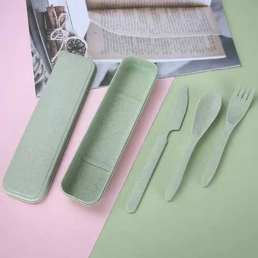 Colorful Wheat Straw Cutlery Set – Eco-Friendly Tableware for Every Occasion image 5
