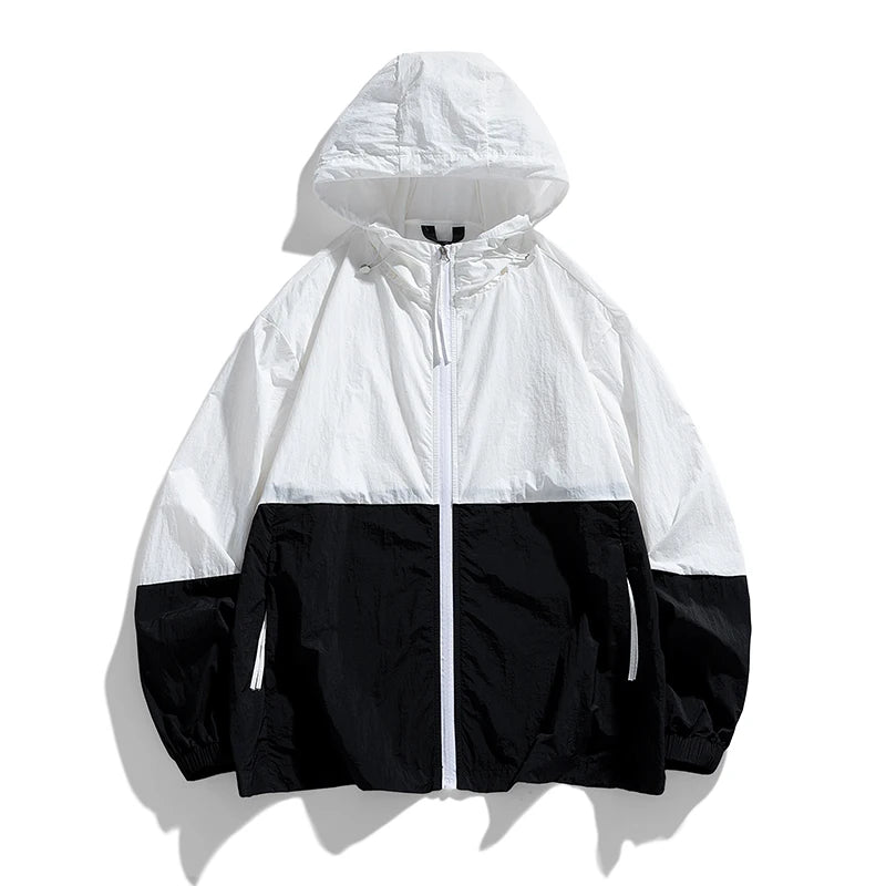 Men’s Thin Summer Waterproof Jacket – Perfect for Outdoor Adventures - HCGD-6102-black, (AS) 4XL or (EU) 2XL image