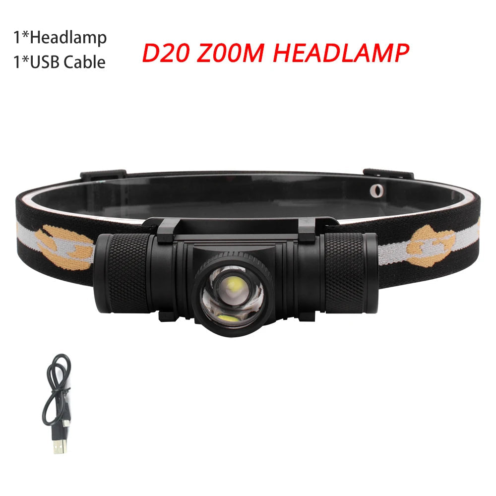 BORUiT D10/D25 LED Headlamp – Rechargeable Flashlight for Outdoor Adventures image