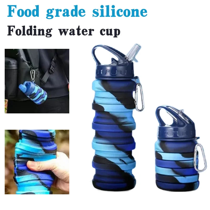 Food Grade Silicone Foldable Water Bottle – Perfect for Sports and Travel image 0