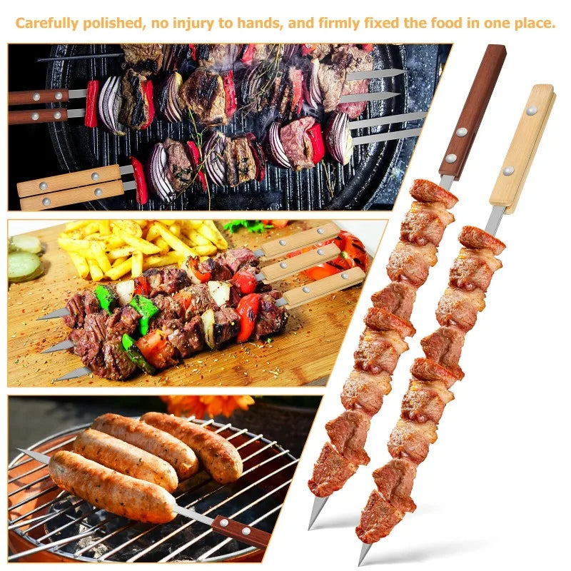 Premium Stainless Steel Kebab Skewers for Global Culinary Delights image 3