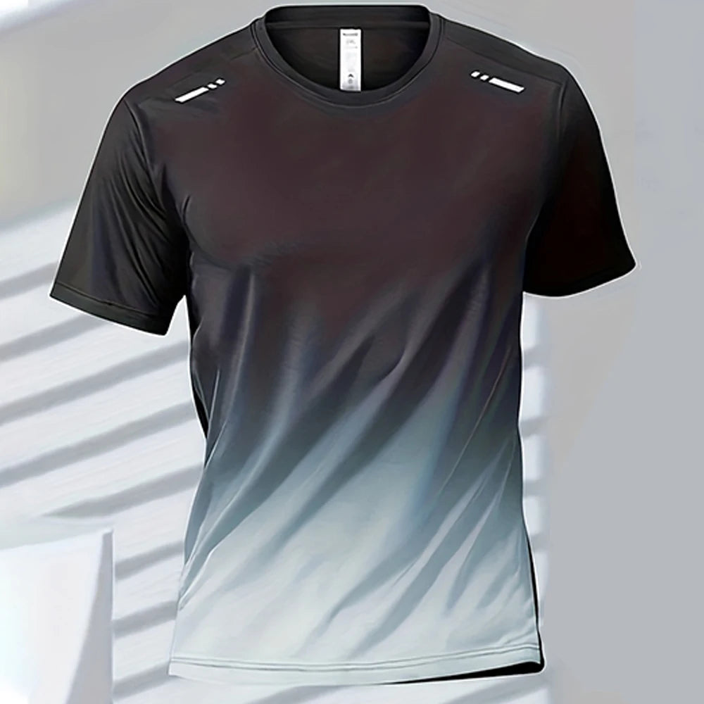 Men's Quick-Drying Gradient Sports T-Shirts – Perfect for Fitness &amp; Outdoor Activities image 2