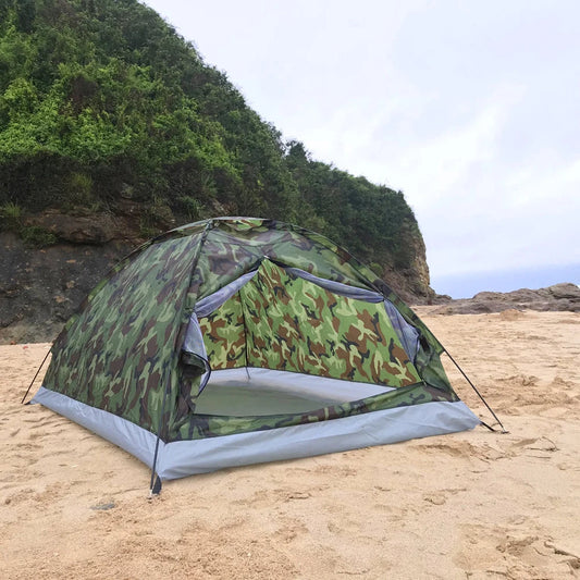 Portable Camouflage Camping Tent – Waterproof &amp; Windproof for Outdoor Adventures image 1