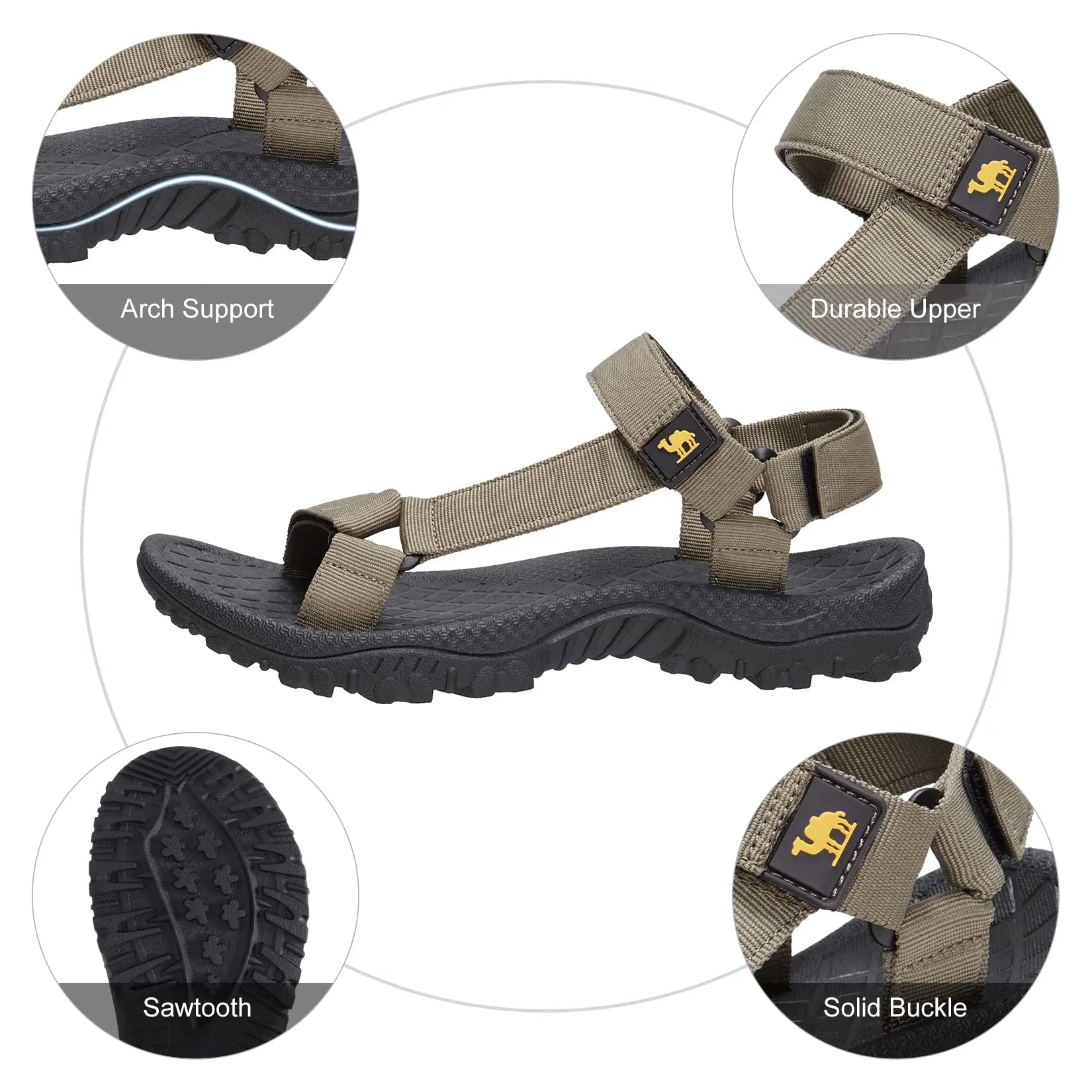 GOLDEN CAMEL Men's Hiking Sandals – Comfortable Outdoor Beach Shoes image 4