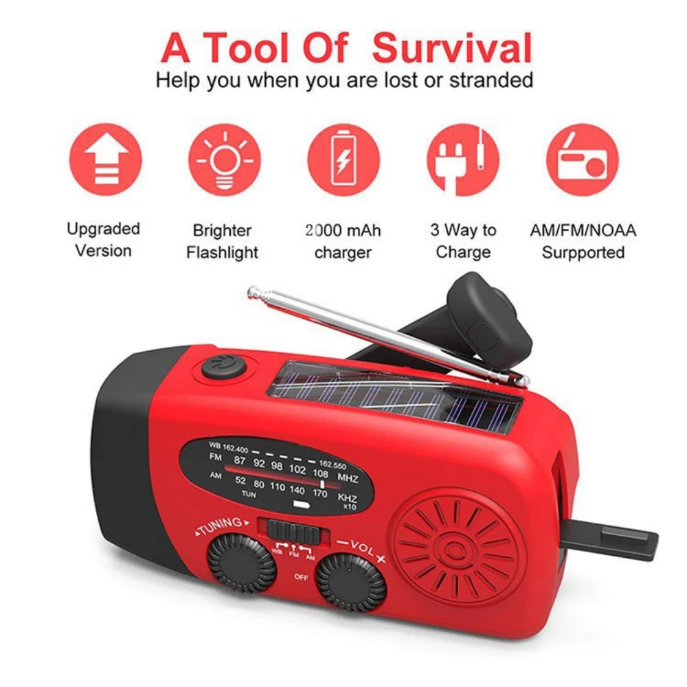 Stay Prepared with the Multifunctional Solar Hand Crank Emergency Radio image 4