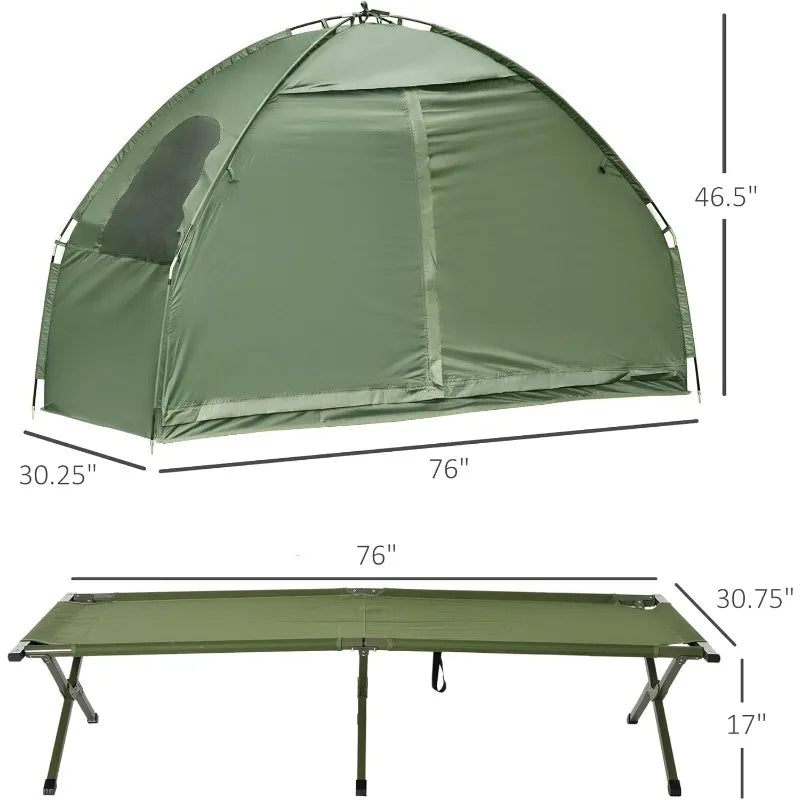 Outsunny Camping Tent Cot – Single Person Off-Ground Shelter Combo image 4