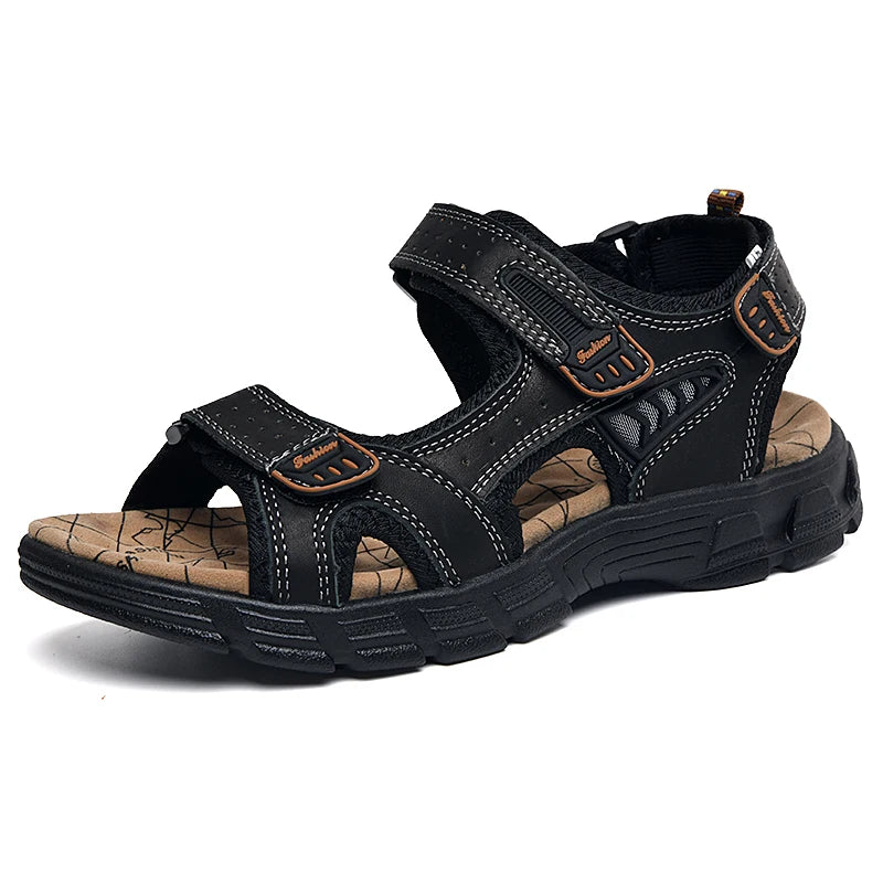 Summer Men's Leather Sandals – Perfect for Beach, Hiking &amp; Outdoor Adventures image 0