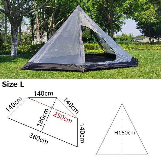 Ultralight Pyramid Tent's Inner Mesh Tent – Portable Summer Camping Companion image 6