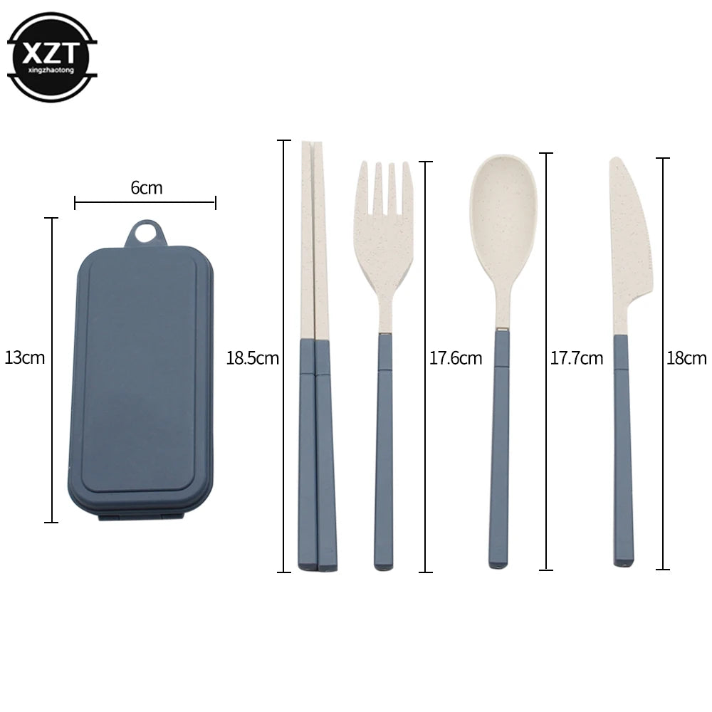 Foldable Wheat Straw Cutlery Set – Eco-friendly Travel Dinnerware image 5