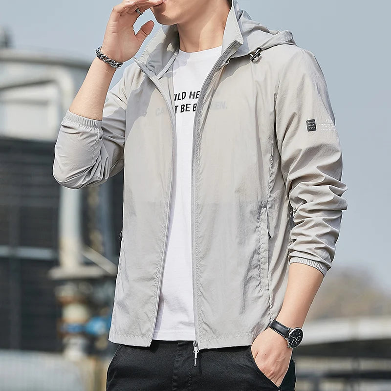 MINISO 2023 Summer Hooded Jacket – Quick Dry, Waterproof, Sun Protection - 2297-qianhui, 5XL image