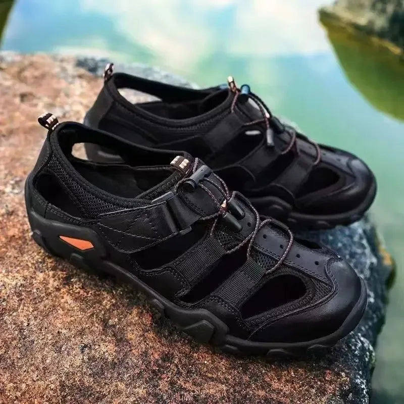 New Summer Men's Sandals – Genuine Leather, Antiskid, Breathable Outdoor Footwear image 4