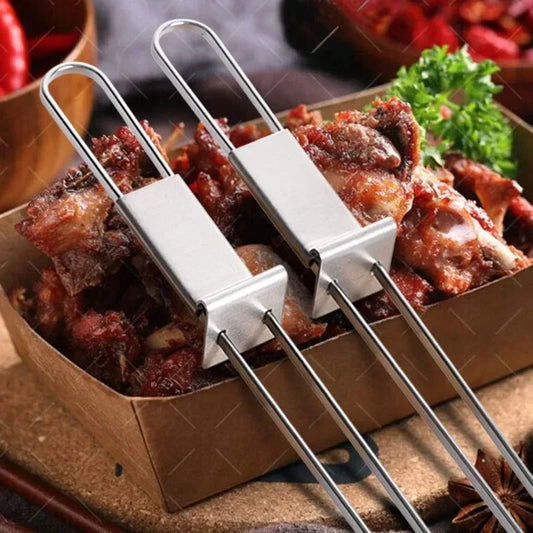 Premium Stainless Steel BBQ Skewers – Perfect for Outdoor Cooking Enthusiasts image 1