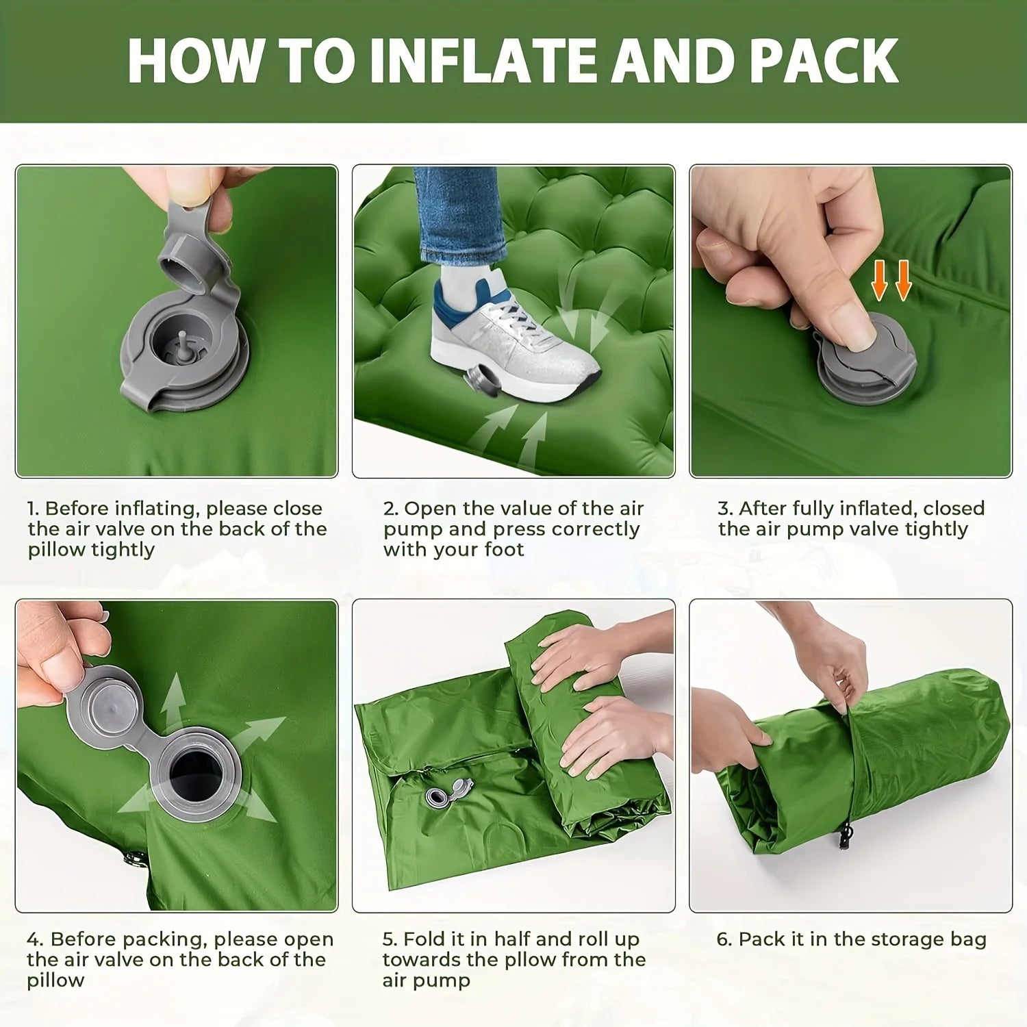 Outdoor Camping Super Thick 4-Inch Inflatable Sleeping Mat image 2