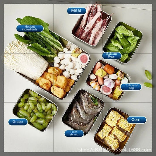 Durable Stainless Steel Food Storage Pan with Lid for Commercial Use image 1